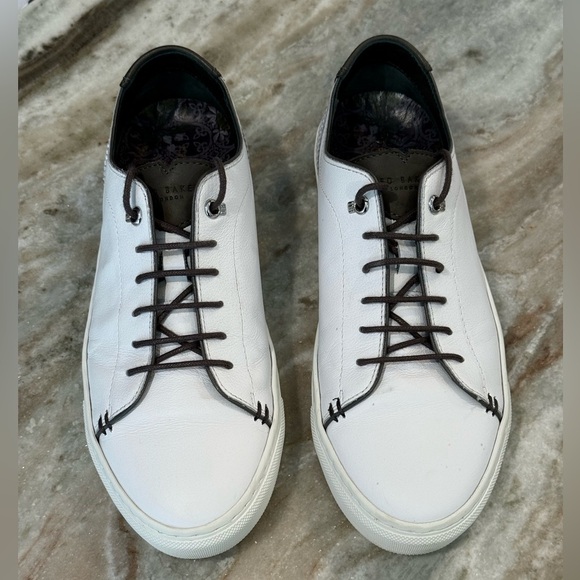 Men’s TED BAKER Kiing white leather trainers- Size 6 - Picture 2 of 10